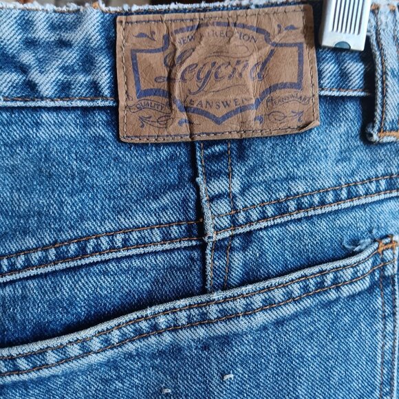 Vintage Women's 34x33 Jeans 1980's Legend Distress Mom Preppy High Waist - Picture 4 of 8